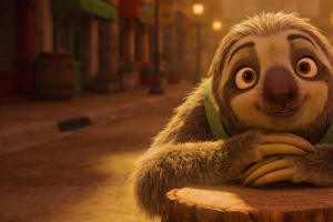 树懒闪电街道树桩3440x1440带鱼屏4K高清壁纸免费下载