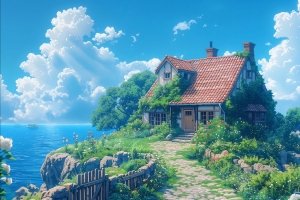海边美丽小屋 2560x1600风景壁纸