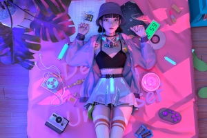 赛博朋克风格奇幻少女集原美车机动漫壁纸 横屏超高清3200x2000免费下载