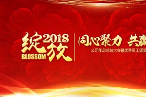 大气绽放2018企业年会展板