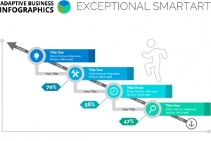 向上阶梯信息图表