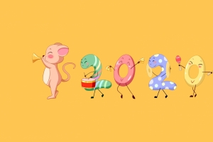 2020可爱元旦乐队4k壁纸