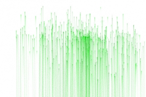 绿色粒子汇聚线条划过