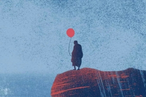 站在悬崖上的男子海报设计