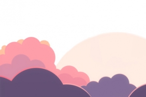 中秋云朵中的圆月