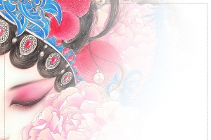 中国风传统京剧脸谱花旦海报