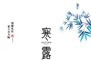 秋季寒露竹叶太阳二十四节气
