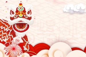 新年舞狮简约纹理背景