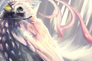 鸟 粉红色 羽毛 艺术 4k壁纸 3840x2160