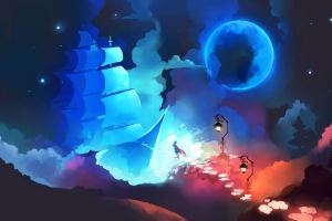 天空飞船 颜色 宽 4k壁纸 3840x2160