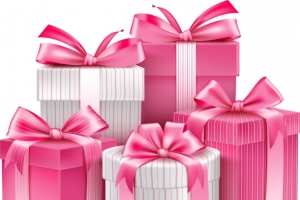 粉色可爱卡通礼盒圣诞节高清PNG透明设计素材免费下载