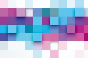 卡通扁平七彩方块几何背景banner