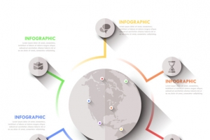 圆环线条信息分类ppt元素