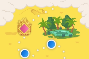 白色云彩黄色卡通场景