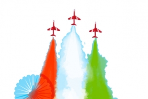 彩色飞机尾气高清PNG透明装饰素材特效图片免费下载