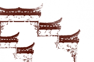 中国风牌坊印花装饰
