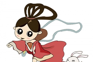 卡通手绘嫦娥月兔创意元素