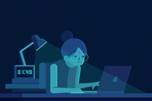 熬夜相关蓝色系背景