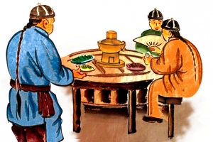 手绘 民间食品 火锅 国潮风