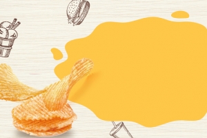 淘宝双十一零食大促薯片黄色banner