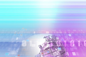 梦幻数字背景和金属地球高清