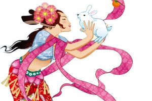 中国风嫦娥和玉兔中秋