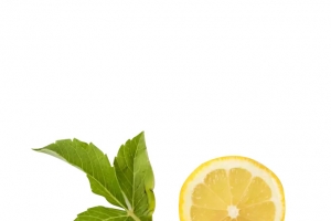 新鲜柠檬片俯拍