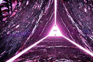 3840x2160 三角形 发光 3d壁纸 背景