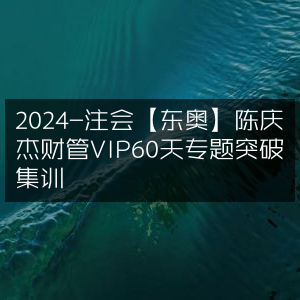 2024注会东奥陈庆杰财管VIP 60天专题突破集训