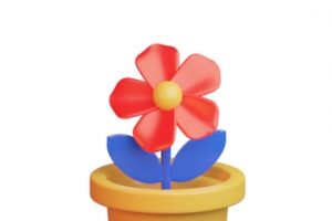 C4D立体3D模型卡通盆栽