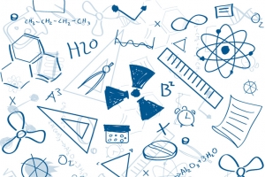 手绘科学元素背景矢量图