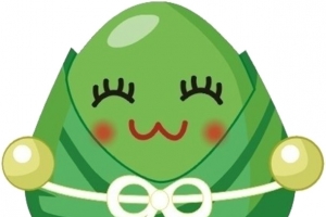 绿色卡通可爱粽子小人