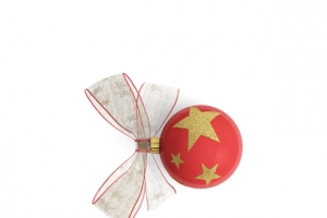 圣诞树右边圆球蝴蝶结