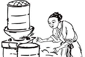 古代生活蒸馒头场景图免抠png