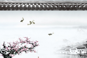 水墨中国风黑白海报banner背景