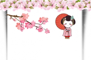 唯美浪漫樱花节旅游边框海报