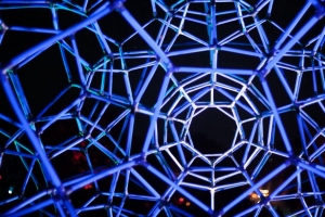 结构 格子 照明 夜间 黑暗 4k壁纸 3840x2160