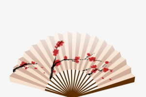中国风水墨古风风梅花折扇