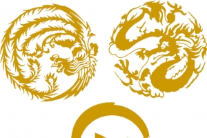 龙凤矢量图花边底纹