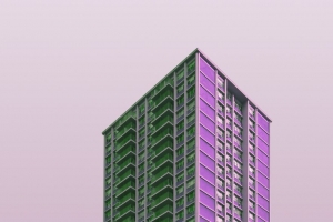 建筑 摩天大楼 紫色 极简主义 建筑 4k壁纸 3840x2160