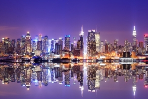 城市背景 大楼 高楼 夜景 倒影