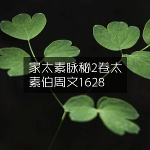 家传太素脉秘诀二卷·张太素·刘伯详·周文煒·1628年古典文集