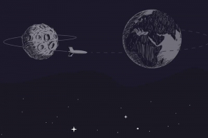 宇宙儿童黑色卡通太空星球背景
