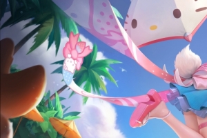 王者荣耀 公孙离HelloKitty三丽鸥5120x1440双屏壁纸