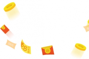 钞票红包硬币不规则漂浮
