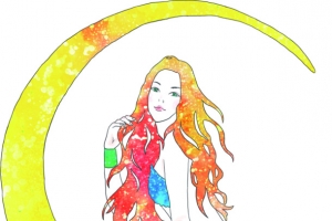 坐在月亮上面的美人鱼