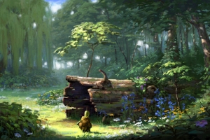 梦幻森林干枯树干海报背景