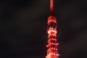 塔 建筑 背光 红色 夜间 4k壁纸 3840x2160