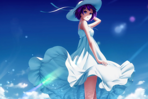 天空，动漫，女生，裙子