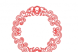 古典中式花纹圆形边框PNG图片